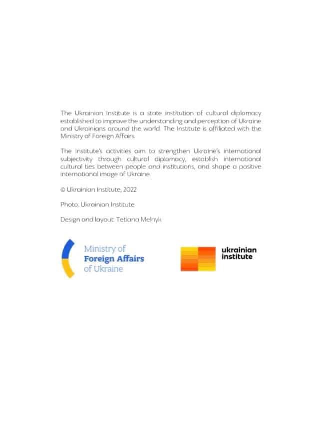Page institutionnelle de l’Annual Report 2022 de l’Ukrainian Institute